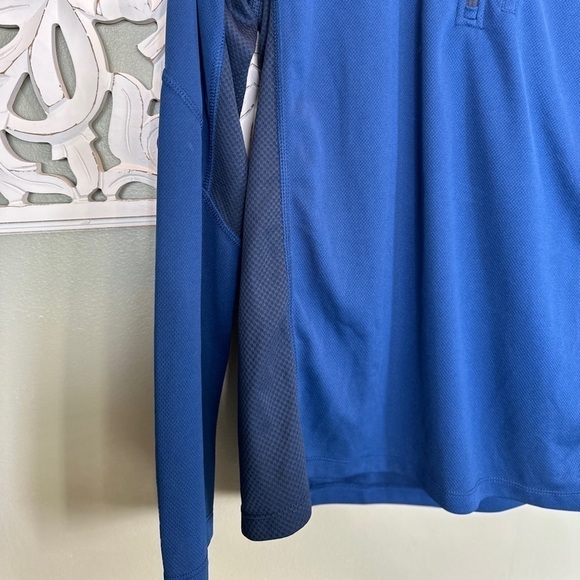 LL Bean Ridge Runner Pullover Jacket Mens Medium Blue 1/4 Zip Slightly Fitted - Picture 4 of 6
